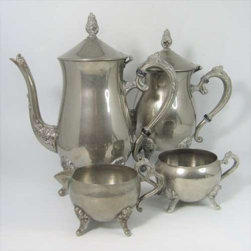 Other Metalware Vintage Coffee and teapot with milk jug and sugar